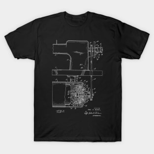 Power Transmission System for Sewing Machine Vintage Patent Hand Drawing T-Shirt